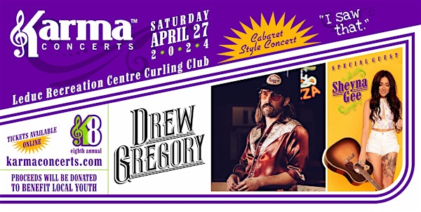 Karma Concerts Cabaret Drew Gregory & Special Guest Sheyna Gee