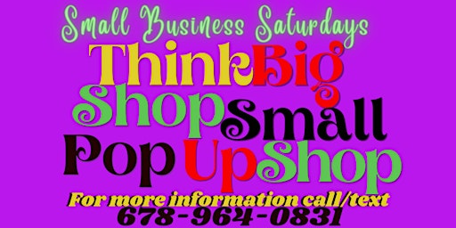 THINK BIG SHOP SMALL POP UP SHOP primary image