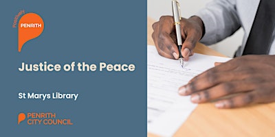 Primaire afbeelding van Justice of the Peace - St Mary's Library  Thursday 2nd May