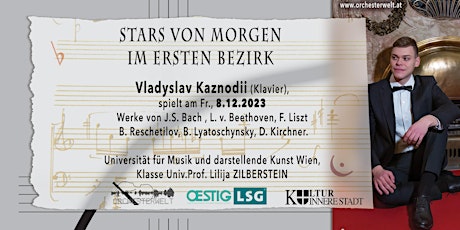 Hauptbild für STARS VON MORGEN - Der Pianist Vladyslav Kaznodii 8.12.23