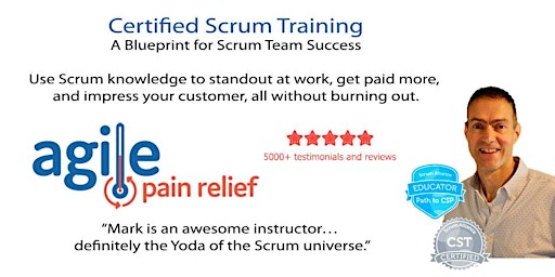 Certified ScrumMaster (CSM) - mornings - June 11-14, 2024 - Live Online primary image