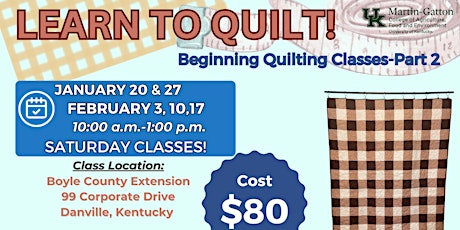 Beginner Quilting Class #2 primary image