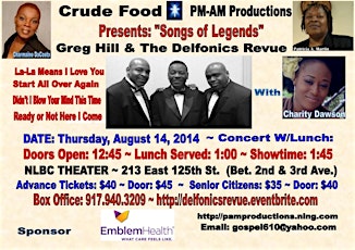 Songs of Legends Presents: Greg Hill & The Delfonics Revue W/Charity Dawson primary image