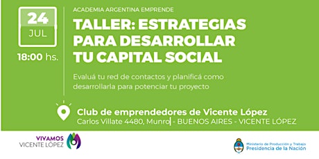 Imagen principal de AAE en Club de Emprendedores- Taller de "Desarrollo de capital social y obtención de recursos"- Vicente López, Buenos Aires