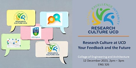 Image principale de Research Culture at UCD - Your Feedback and the Future - CoEA
