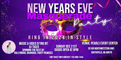 New Years Eve Masquerade Party – Ring in 2024 in style! DJing by DJ Tiger primary image