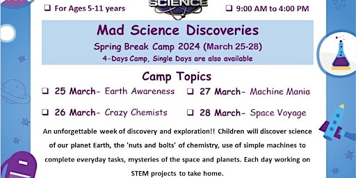 Mad Science Spring Break Camp primary image