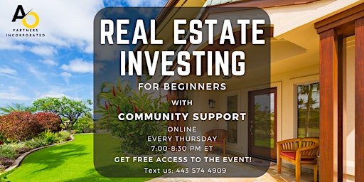 Imagem principal do evento Community Support and Proven Strategy for Real Estate Investing