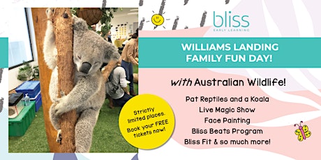 Reptiles, Koala, Face Painting and more at Bliss Williams Landing! primary image