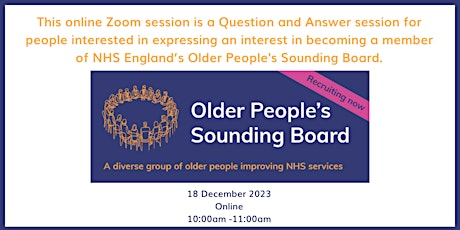 Image principale de NHSE Older People's Sounding Board Questions Session