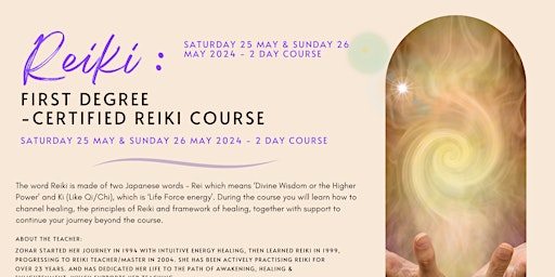Imagem principal do evento Reiki First Degree Certified Course