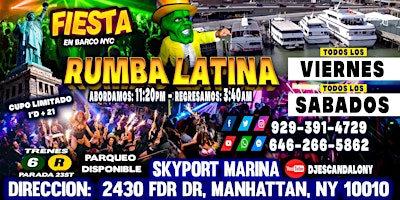 Imagem principal de Rumba Latina En Barco + Manhattan New York + Radio Dj's + Cupo Limitado