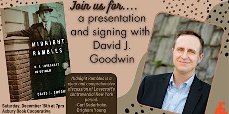 Presentation and Signing with David J. Goodwin primary image