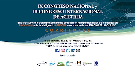 Imagen principal de IX Congreso Nacional y III Congreso Internacional de ACILTRHA 