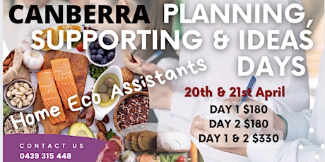 Canberra  Kitchen Assistant  Planning, supporting and Ideas day