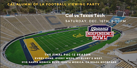 Imagen principal de Cal Football Viewing Party: Independence Bowl