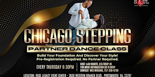 Image principale de Portsmouth - Beginners Chicago Stepping Partner Dance Class