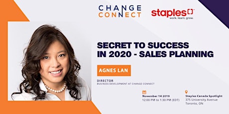 Staples x Change Connect Lunch and Learn - Secret to Success in 2020: Sales Planning primary image