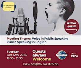 Hauptbild für Public Speaking & Leadership with Verona Toastmasters English Club