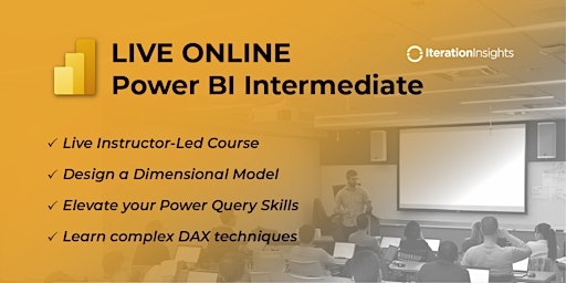 Primaire afbeelding van Intermediate Power BI |  4 Half-Day Virtual  Event