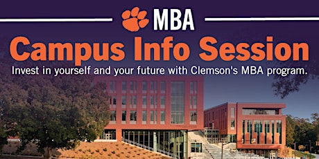 Primaire afbeelding van Clemson MBA Individual Info Sessions | Clemson Students & Staff ONLY