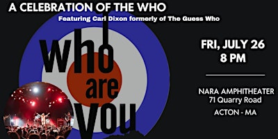 Primaire afbeelding van WHO ARE YOU- Tribute to The Who with Carl Dixon, former Guess Who member
