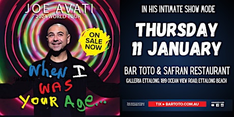 Imagem principal do evento Joe Avati - Live  at Bar Toto in his  intimate show mode