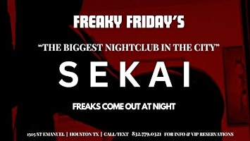 Primaire afbeelding van THE FLIGHT FRIDAYS @ SEKAI