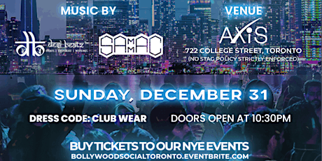 NYE 2024 - Toronto's Biggest Bollywood NYE Party presented by BST & CIROC! primary image