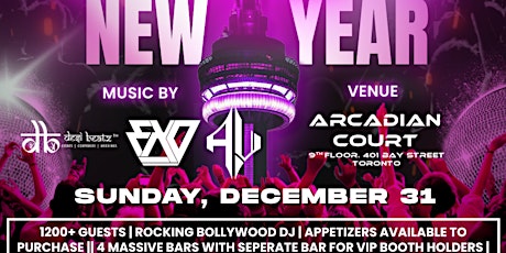 NYE 2024 | 1200+ People | Biggest Venue of Toronto | Rocking Bollywood DJ primary image