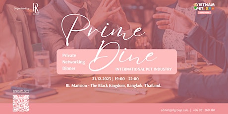 PRIME DINE | PRIVATE NETWORKING DINNER FOR PET IND primary image