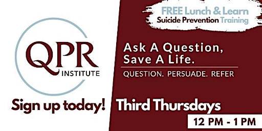 Hauptbild für QPR - Suicide Prevention Gatekeeper Training (Virtual)