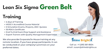 Primaire afbeelding van Lean Six Sigma Green Belt Classroom Certification in San Francisco, CA
