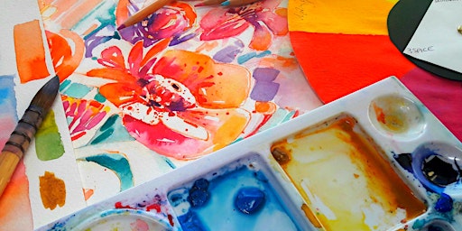 Primaire afbeelding van Paint Loose Expressive Florals in Watercolour