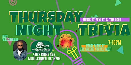 Thursday Night Trivia at Greene Turtle w/ Will Sheridan & DJ Tim Dogg