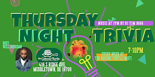 Image principale de Thursday Night Trivia at Greene Turtle w/ Will Sheridan & DJ Tim Dogg