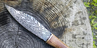 Primaire afbeelding van Damascus Steel Seax Knife with Jamie Lundell