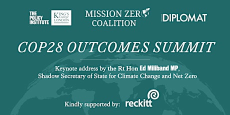 COP28 Outcomes Summit: Keynote address from Ed Miliband MP (Livestream) primary image