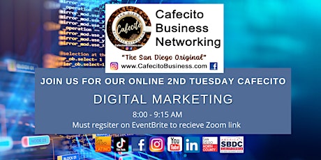 Cafecito  Business Networking - Virtual 2nd Tuesday April