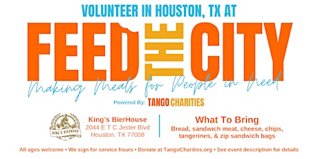Feed The City Houston: Making Meals for People In Need