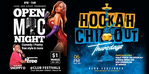 Open Mic and Hookah Chillout Thursdays primary image