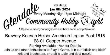 Community Hobby & Game Night