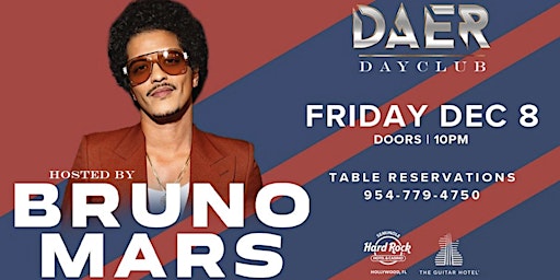 Bruno Mars | DAER Dayclub After Dark - Hard Rock Holly primary image