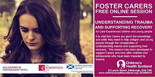Primaire afbeelding van UNDERSTANDING TRAUMA & SUPPORTING RECOVERY FOR FOSTER CARERS IN SCOTLAND