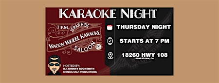 Wagon Wheel Karaoke at The Rawhide Saloon primary image