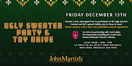 Ugly Sweater Party and Toy Drive at JohnMartin's primary image