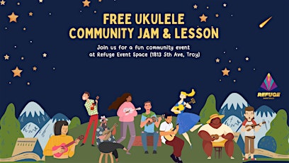 Free ukulele community jam & lesson primary image