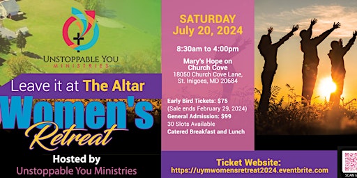 Image principale de Leave It At The Altar Women's Retreat hosted by Unstoppable You Ministries