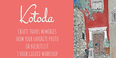 Kotoda - Introduction to Travel Journalling Watercolour$70pp primary image