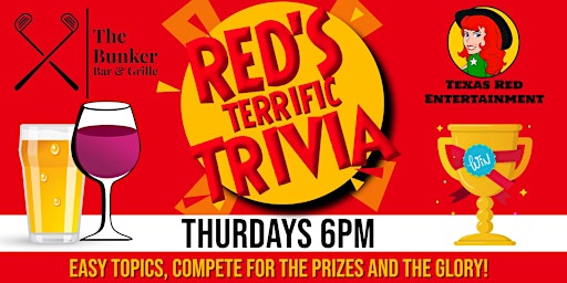 Imagen principal de The Bunker Bar & Grille Lago Vista presents Thursday Terrific Trivia @7pm